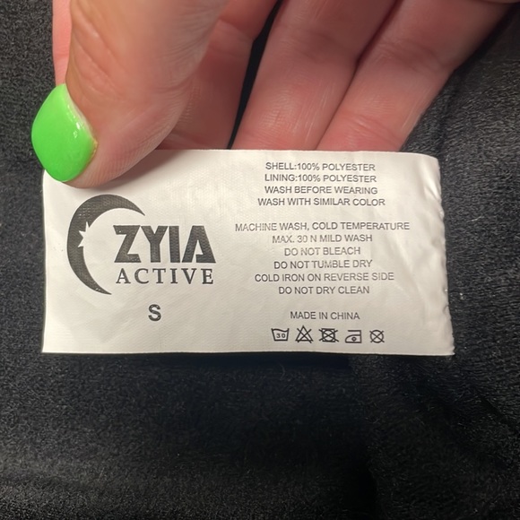 NWT Zyia Black Hooded Drawstring Jacket Size Small - Picture 6 of 6